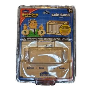 NWT Lowes Hardware Build and Grow Kids Real Wood Beginner Coin Bank Project Kit